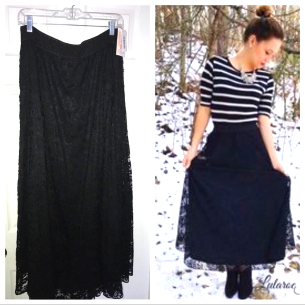 NWT LuLaRoe Lucy Skirt - Black Lace